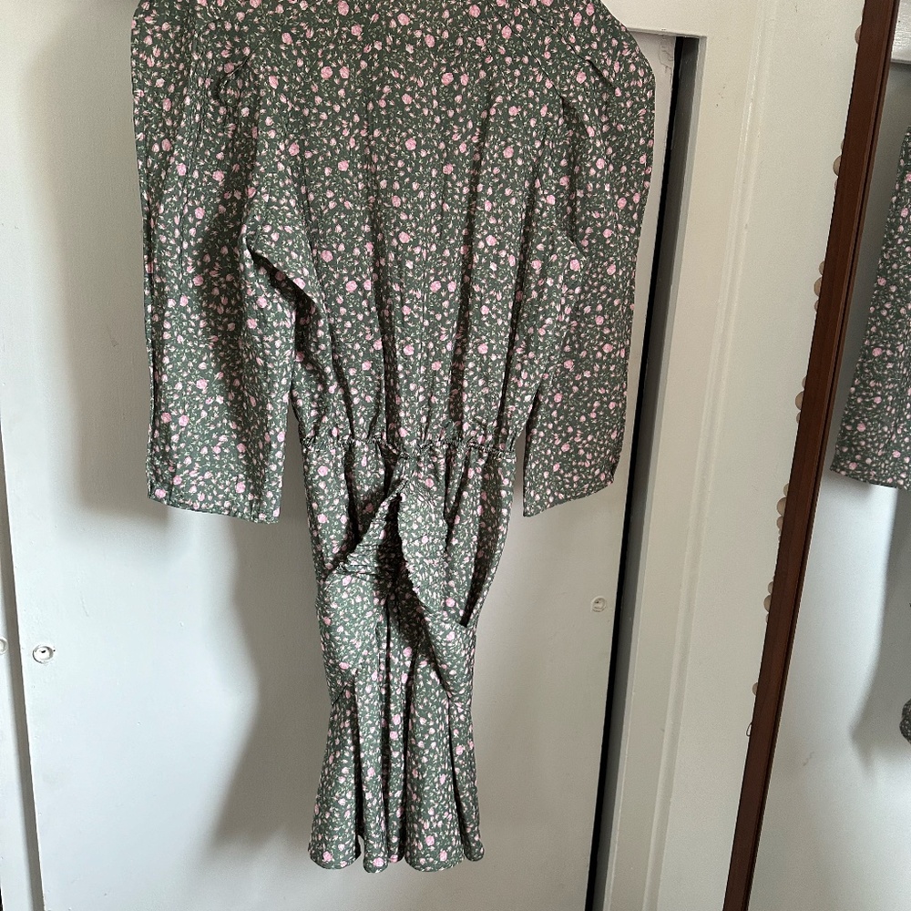 Maje multi rose floral belted puff sleeve mini dress FINAL PRICE NO OFFERS - Picture 8 of 11